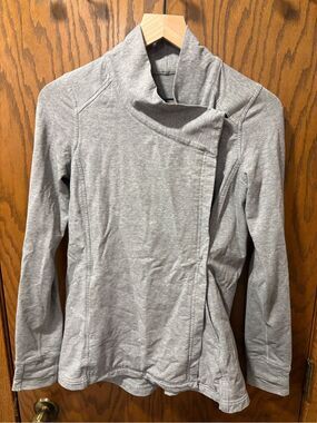 Lululemon W4IGRS Coast Wrap II Heathered Medium Grey 4 Cotton French Terry